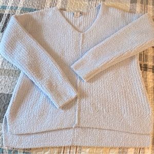 Light blue thick/soft/warm winter v neck sweater nwot M